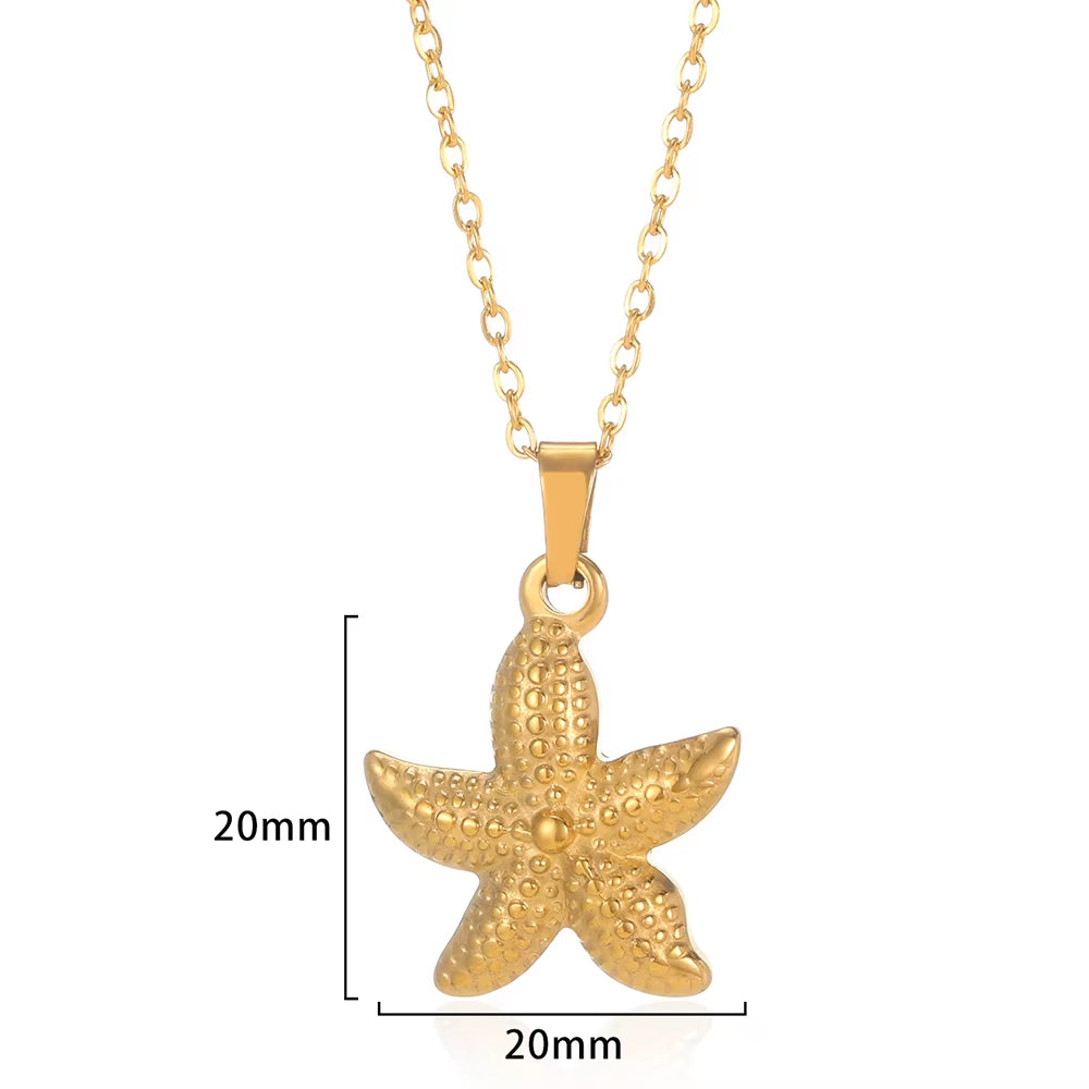 Tiny Geometry Collar Para Mujer Stainless Steel Jewelry Gold Color Classic Star Necklaces for Women Men Y2K Fashion Love Choker