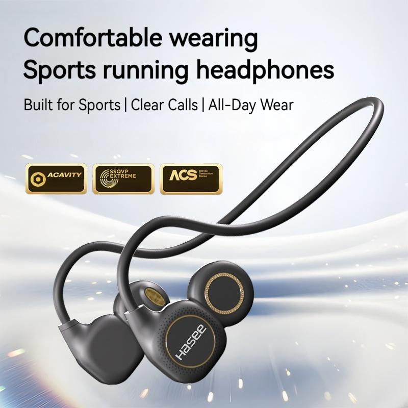 Open-Ear Wireless Sports Headphones with LED Display, Bluetooth 5.4, Immersive Stereo Sound, Noise-Canceling Mic, Lightweight Neckband for Running, Workout, Gym, Long Battery Life, Secure Fit, Soft Silicone Tips, Back to School Gifts Ideas for Man & Women