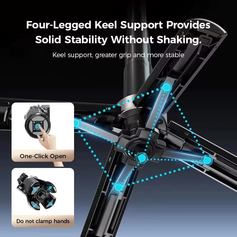 Multifunctional 4-In-1 Magnetic Mini Selfie Stick with 360° Rotation and Wireless Bluetooth Control