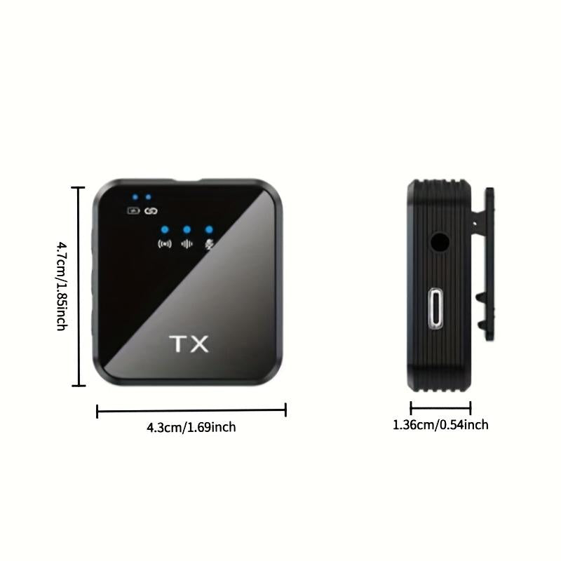 Professional Wireless Lavalier Microphone with Intelligent Noise Reduction 360° Omnidirectional Condenser Windscreen for Recording Live Streaming Podcasting Bluetooth Android