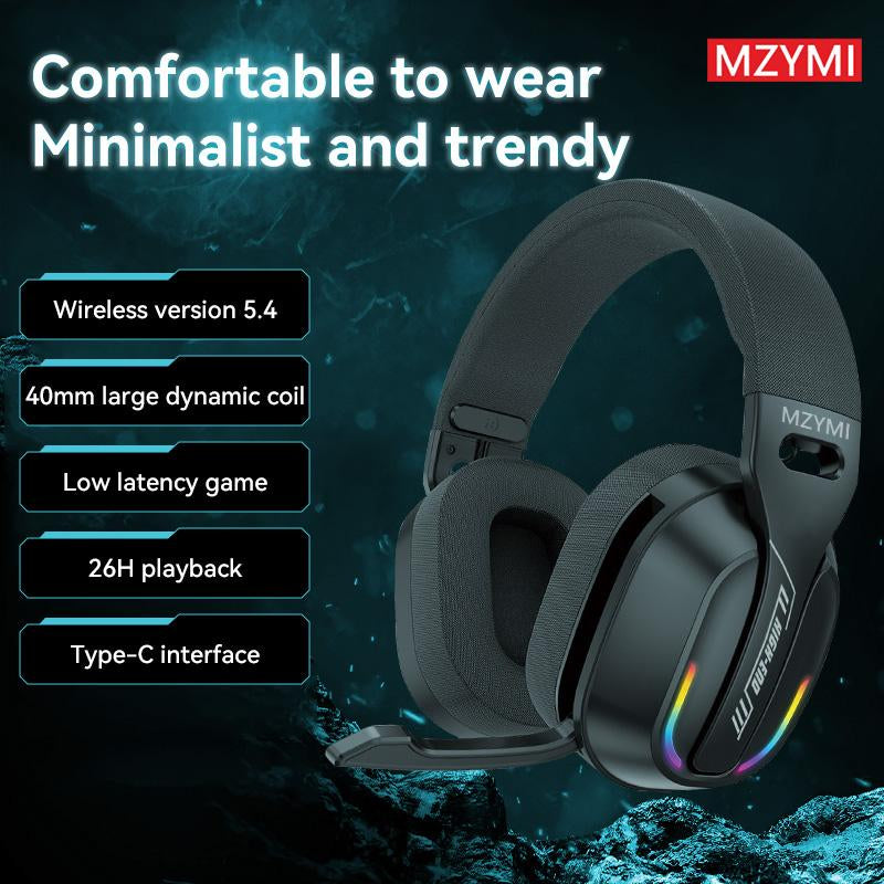 MZYMI B500Ghz Wireless Is a Professional Design for E-Sports Gaming Headset with Multiple Functions, Featuring Both Wired and Wireless TWS Connectivity for Gaming and Noise Reduction.Stereo Audio, PS5, PS4, Switch – Gaming Headset with Support for 2.2