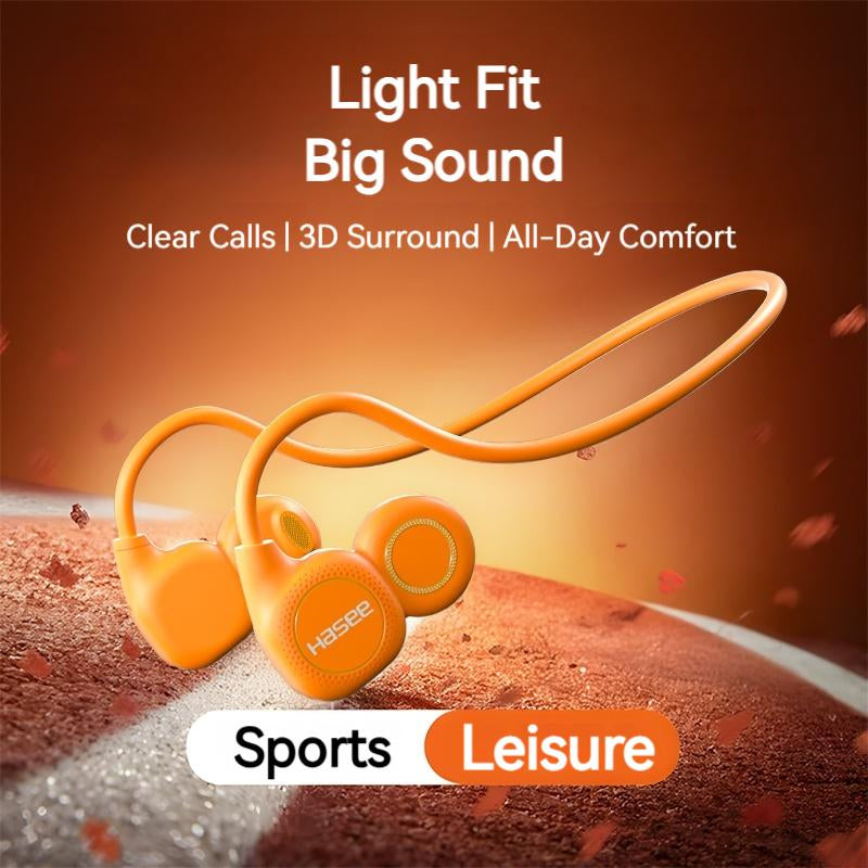 Open-Ear Wireless Sports Headphones with LED Display, Bluetooth 5.4, Immersive Stereo Sound, Noise-Canceling Mic, Lightweight Neckband for Running, Workout, Gym, Long Battery Life, Secure Fit, Soft Silicone Tips, Back to School Gifts Ideas for Man & Women