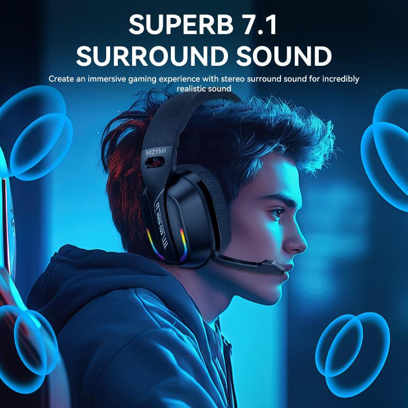 MZYMI B500Ghz Wireless Is a Professional Design for E-Sports Gaming Headset with Multiple Functions, Featuring Both Wired and Wireless TWS Connectivity for Gaming and Noise Reduction.Stereo Audio, PS5, PS4, Switch – Gaming Headset with Support for 2.2