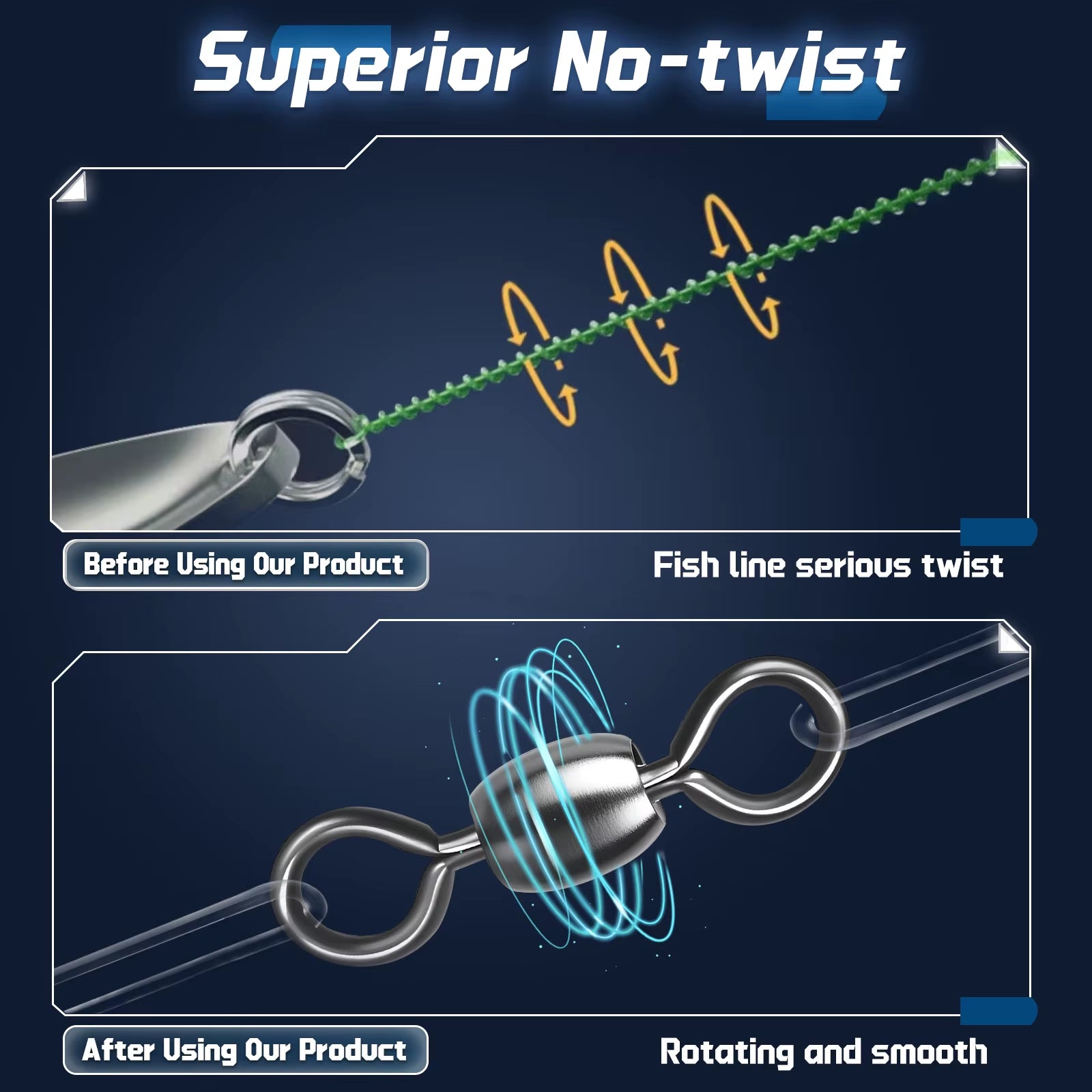 Crane Swivels 50~200Pcs Swivels Fishing Tackle Fishing Line Hook Connector Stainless Brass Saltwater Fishing Rolling Accessories