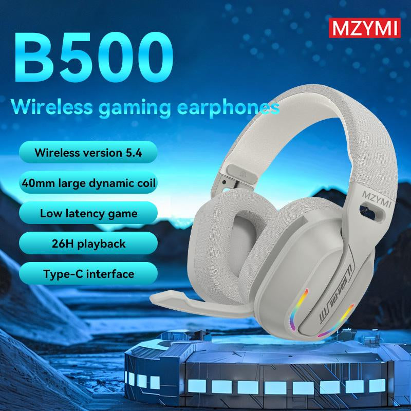 MZYMI B500Ghz Wireless Is a Professional Design for E-Sports Gaming Headset with Multiple Functions, Featuring Both Wired and Wireless TWS Connectivity for Gaming and Noise Reduction.Stereo Audio, PS5, PS4, Switch – Gaming Headset with Support for 2.2