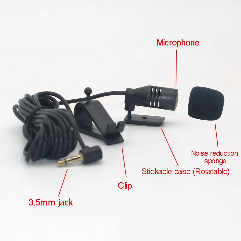 1/2Pcs 3M Professionals Car Audio Microphone 3.5Mm Jack Plug Mic Mono Mini Wired External Microphone for PC Auto Car DVD Radio