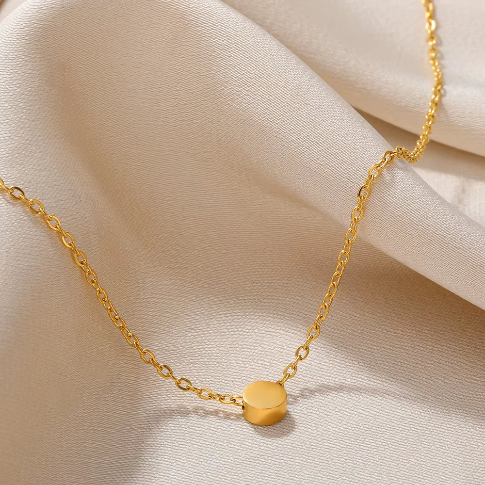 Tiny Geometry Collar Para Mujer Stainless Steel Jewelry Gold Color Classic Star Necklaces for Women Men Y2K Fashion Love Choker
