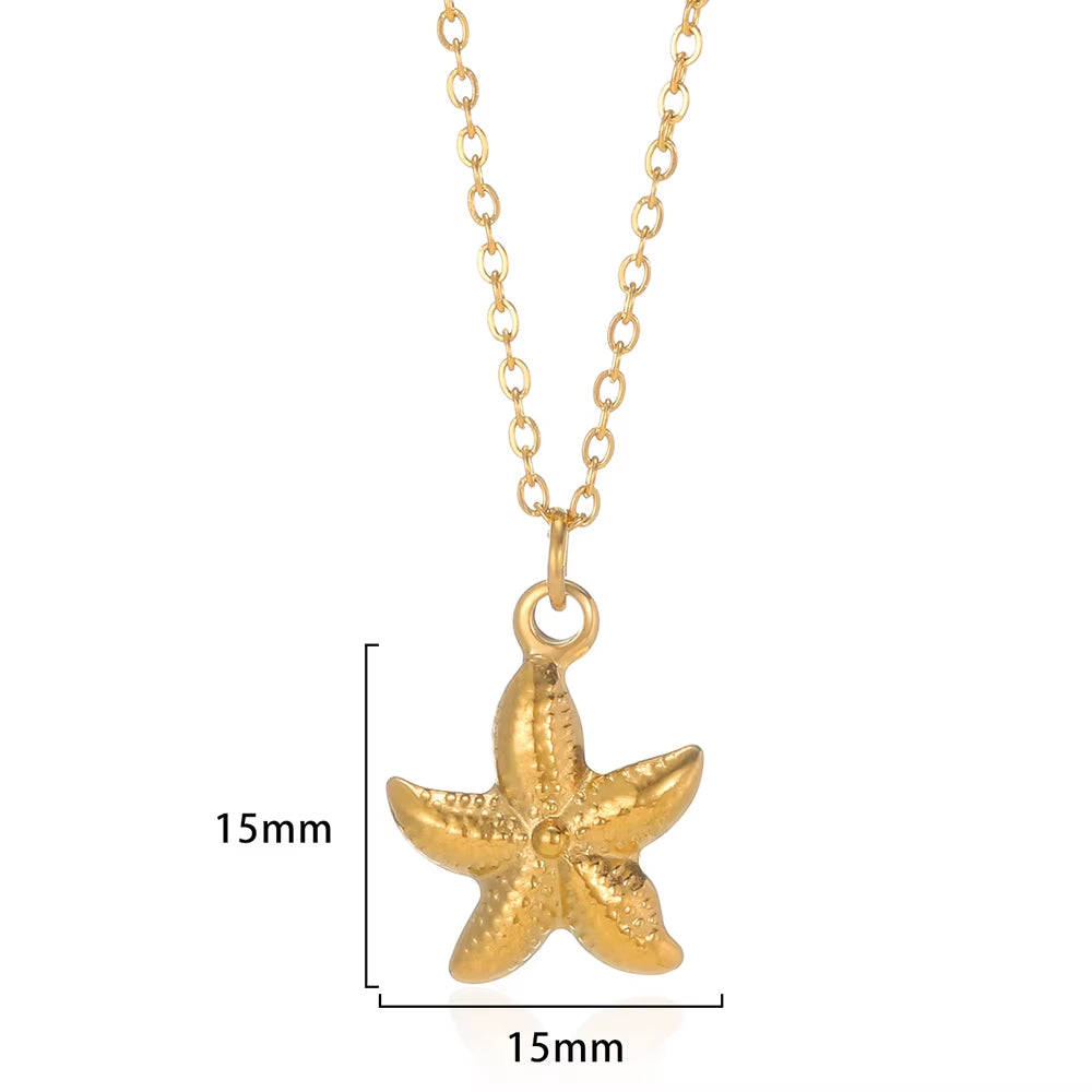 Tiny Geometry Collar Para Mujer Stainless Steel Jewelry Gold Color Classic Star Necklaces for Women Men Y2K Fashion Love Choker