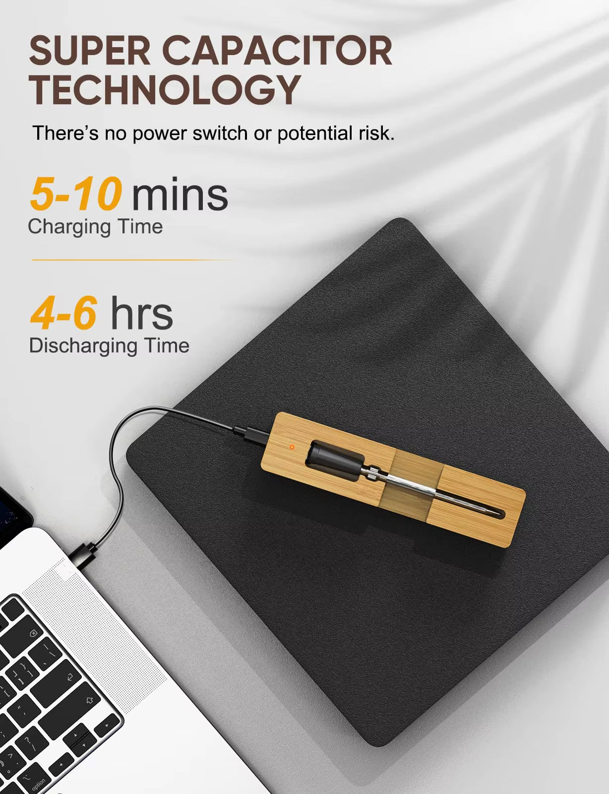 Wireless Meat Thermometer Remote Digital Kitchen Cooking Food Meat Tools Smart Digital Bluetooth Barbecue Oven BBQ Thermometer