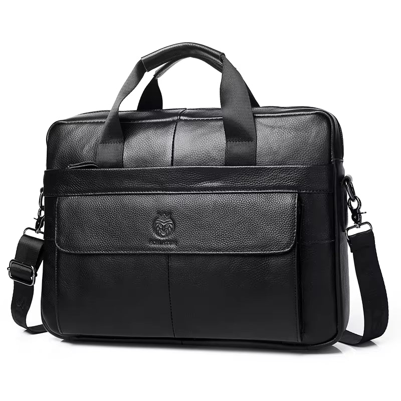 2025 Genuine Leather Briefcases Hard for Men Handbags Laptop Briefcase Bags 15.6 Inch Office Bussiness Computer Bag