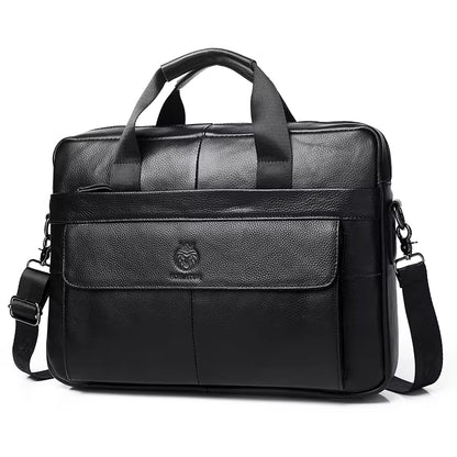 2025 Genuine Leather Briefcases Hard for Men Handbags Laptop Briefcase Bags 15.6 Inch Office Bussiness Computer Bag
