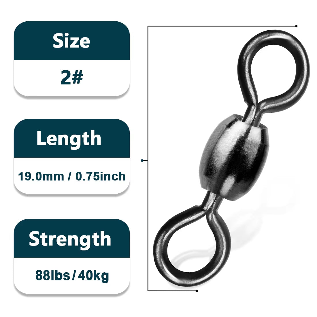 Crane Swivels 50~200Pcs Swivels Fishing Tackle Fishing Line Hook Connector Stainless Brass Saltwater Fishing Rolling Accessories