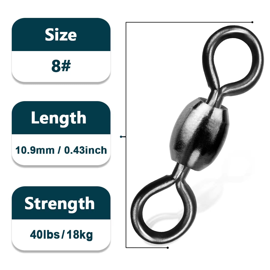 Crane Swivels 50~200Pcs Swivels Fishing Tackle Fishing Line Hook Connector Stainless Brass Saltwater Fishing Rolling Accessories