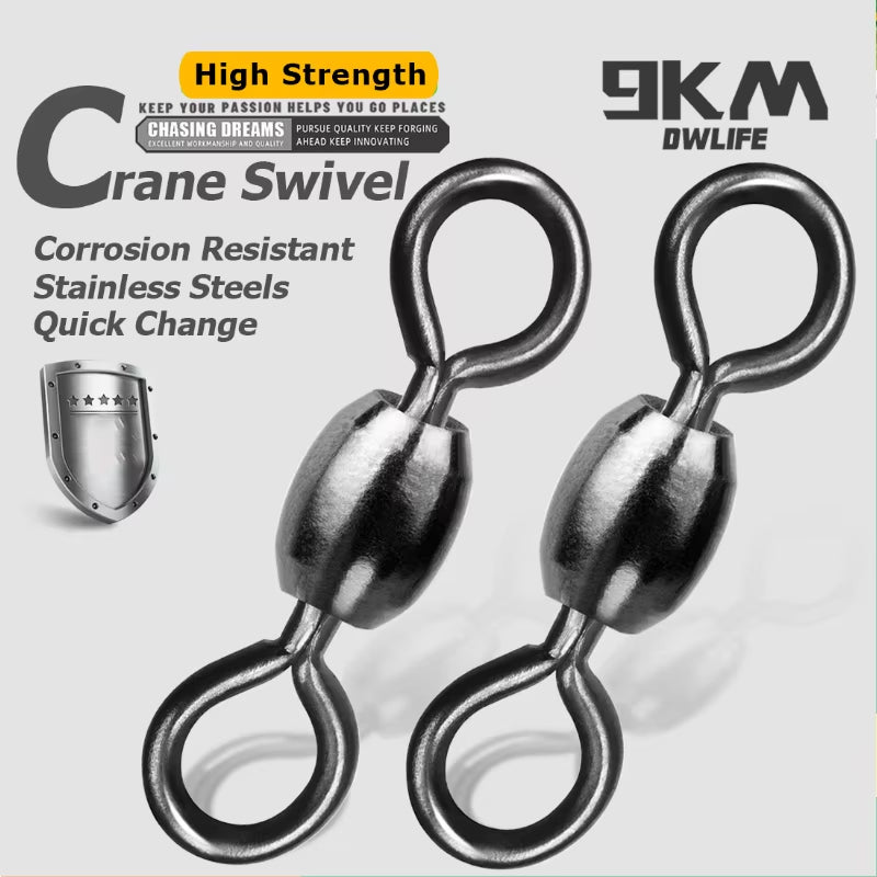 Crane Swivels 50~200Pcs Swivels Fishing Tackle Fishing Line Hook Connector Stainless Brass Saltwater Fishing Rolling Accessories