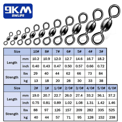 Crane Swivels 50~200Pcs Swivels Fishing Tackle Fishing Line Hook Connector Stainless Brass Saltwater Fishing Rolling Accessories