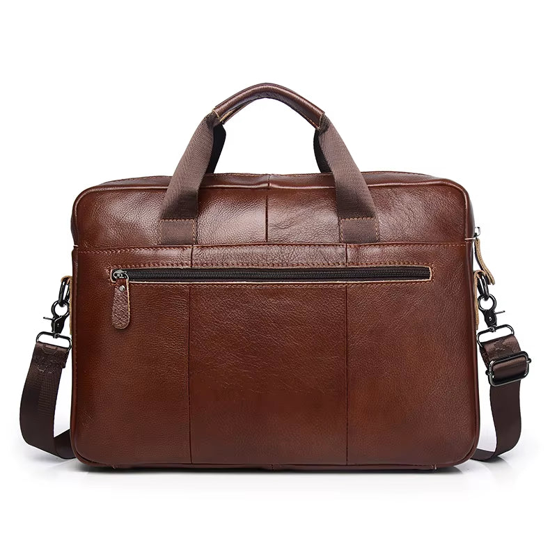 2025 Genuine Leather Briefcases Hard for Men Handbags Laptop Briefcase Bags 15.6 Inch Office Bussiness Computer Bag
