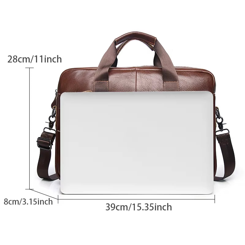 2025 Genuine Leather Briefcases Hard for Men Handbags Laptop Briefcase Bags 15.6 Inch Office Bussiness Computer Bag