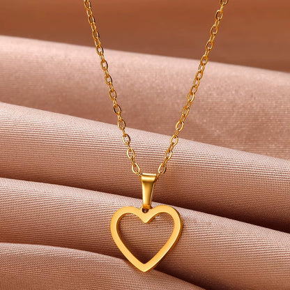Tiny Geometry Collar Para Mujer Stainless Steel Jewelry Gold Color Classic Star Necklaces for Women Men Y2K Fashion Love Choker